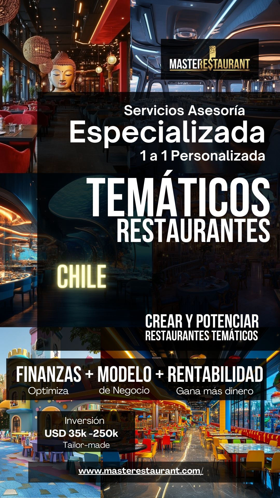 Servicios, entrenamiento, consultoría, bootcamps, asesoría, eventos y acompañamientos privados para restaurantes temáticos en CHILE