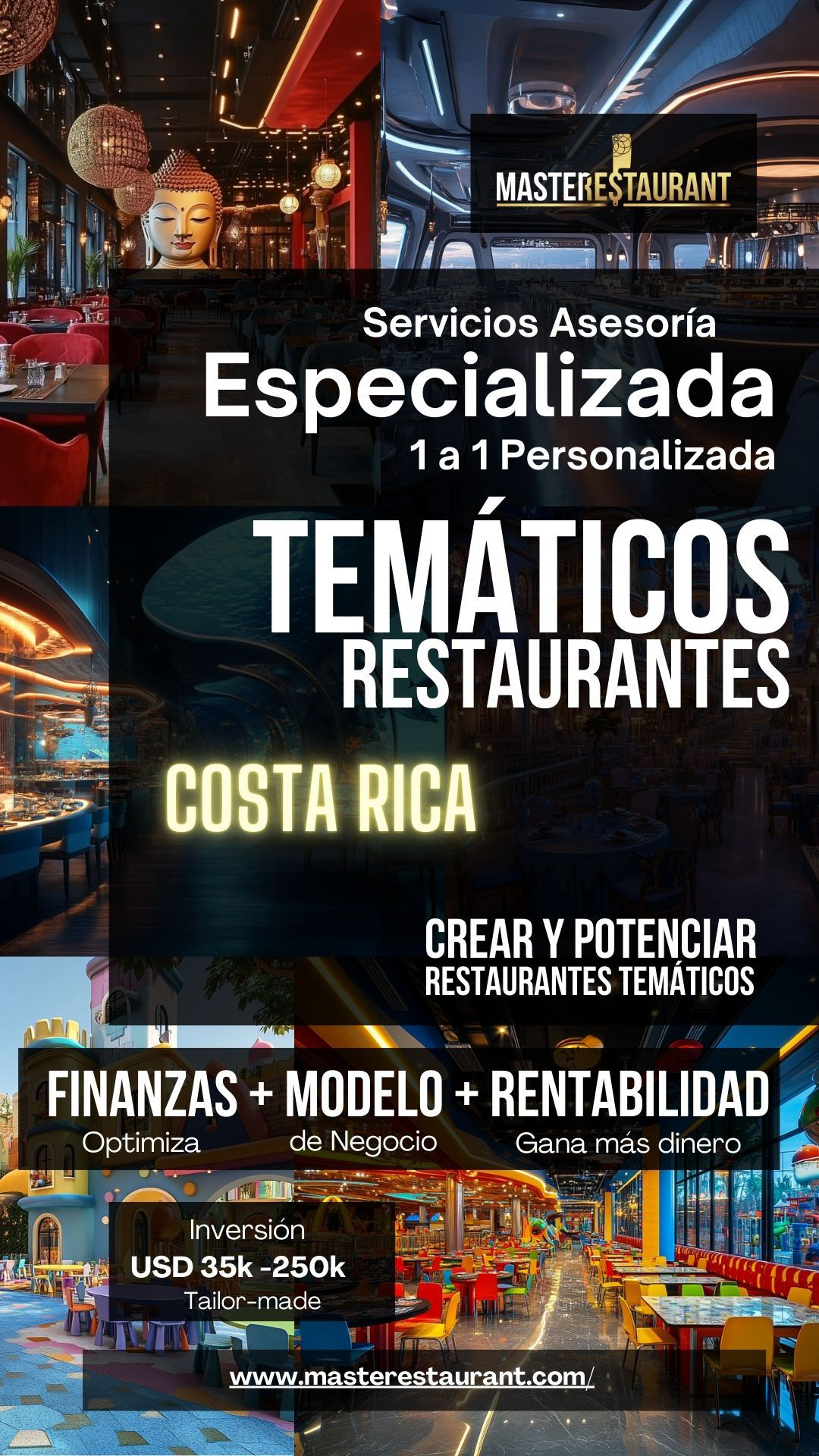 Servicios, entrenamiento, consultoría, bootcamps, asesoría, eventos y acompañamientos privados para restaurantes temáticos en COSTA RICA