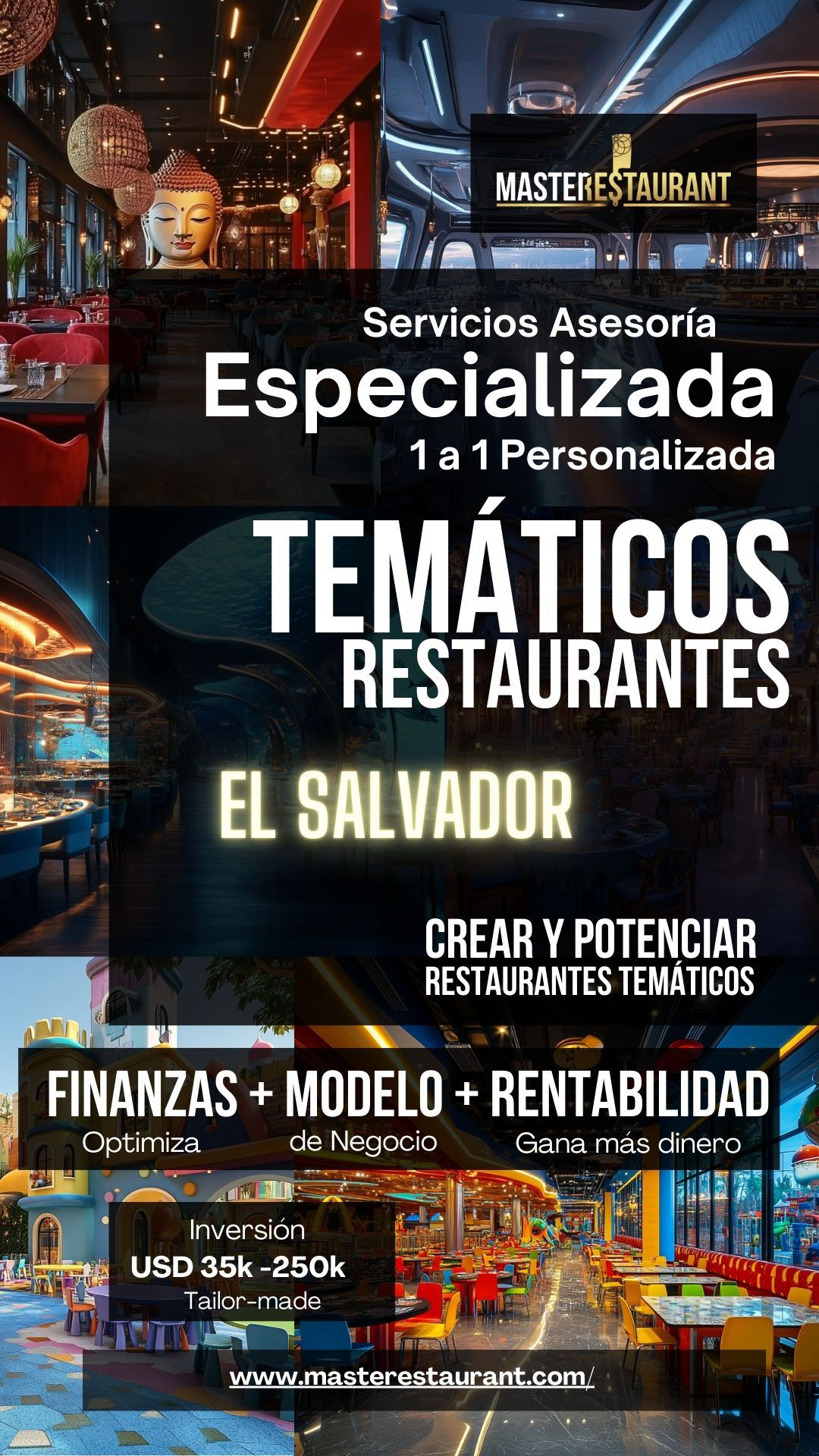 Servicios, entrenamiento, consultoría, bootcamps, asesoría, eventos y acompañamientos privados para restaurantes temáticos en EL SALVADOR