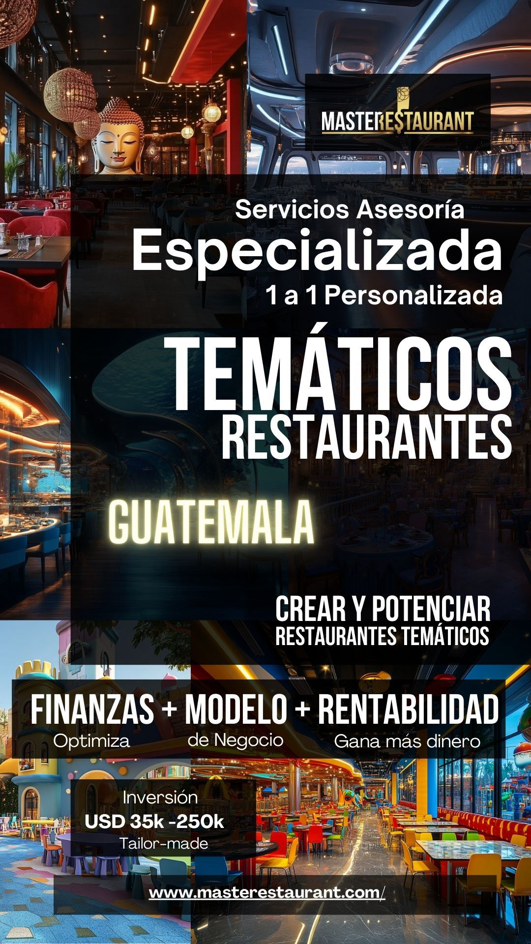 Servicios, entrenamiento, consultoría, bootcamps, asesoría, eventos y acompañamientos privados para restaurantes temáticos en GUATEMALA