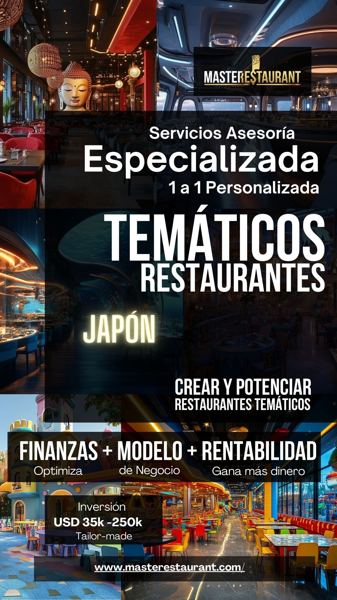 Servicios, entrenamiento, consultoría, bootcamps, asesoría, eventos y acompañamientos privados para restaurantes temáticos en JAPÓN