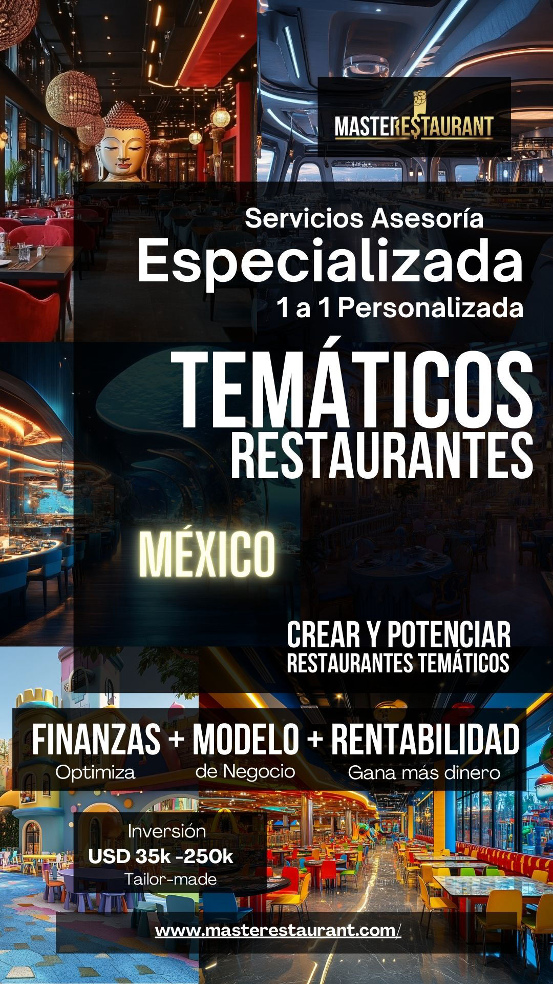 Servicios, entrenamiento, consultoría, bootcamps, asesoría, eventos y acompañamientos privados para restaurantes temáticos en MÉXICO