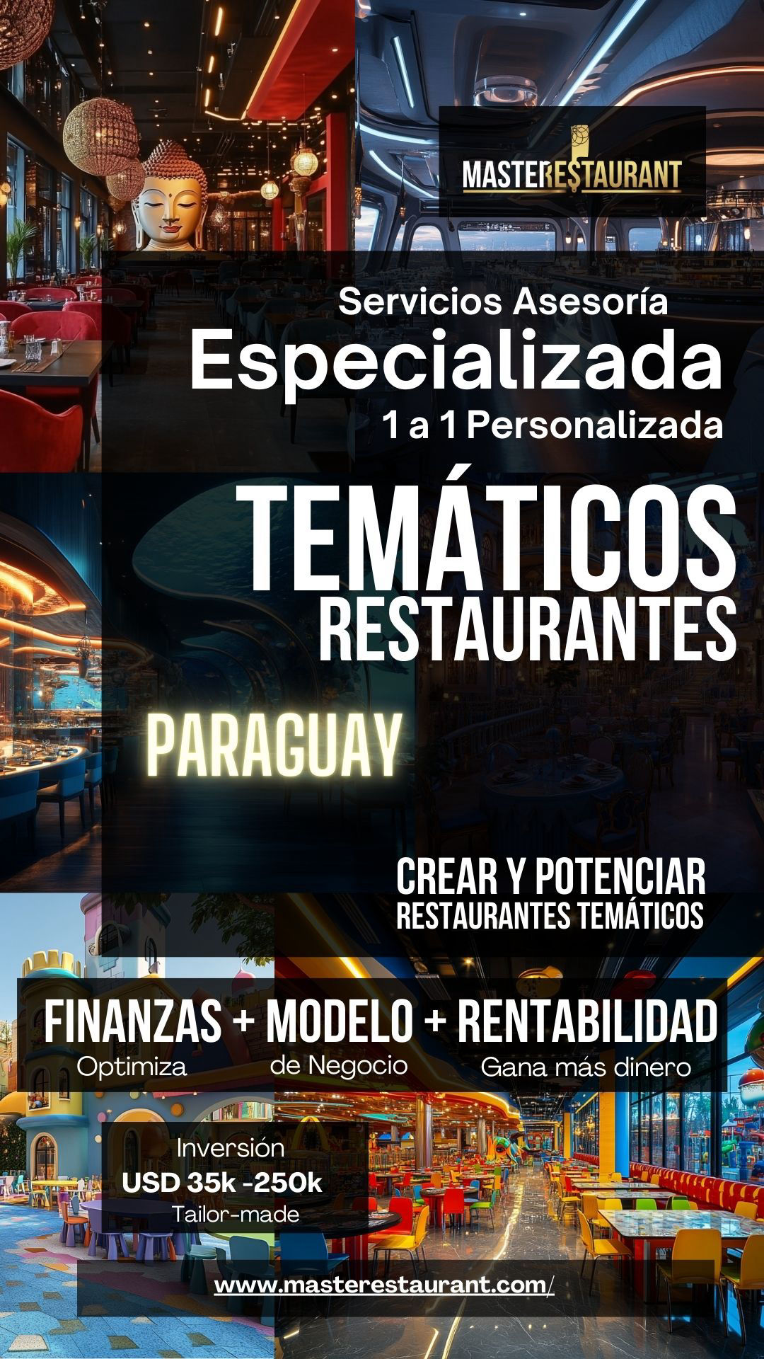 Servicios, entrenamiento, consultoría, bootcamps, asesoría, eventos y acompañamientos privados para restaurantes temáticos en PARAGUAY