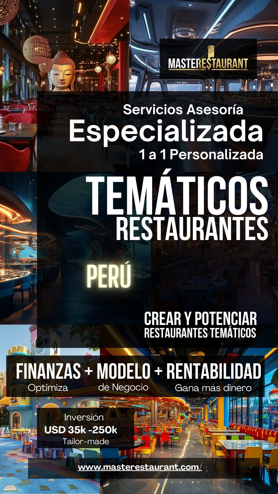 Servicios, entrenamiento, consultoría, bootcamps, asesoría, eventos y acompañamientos privados para restaurantes temáticos en PERÚ