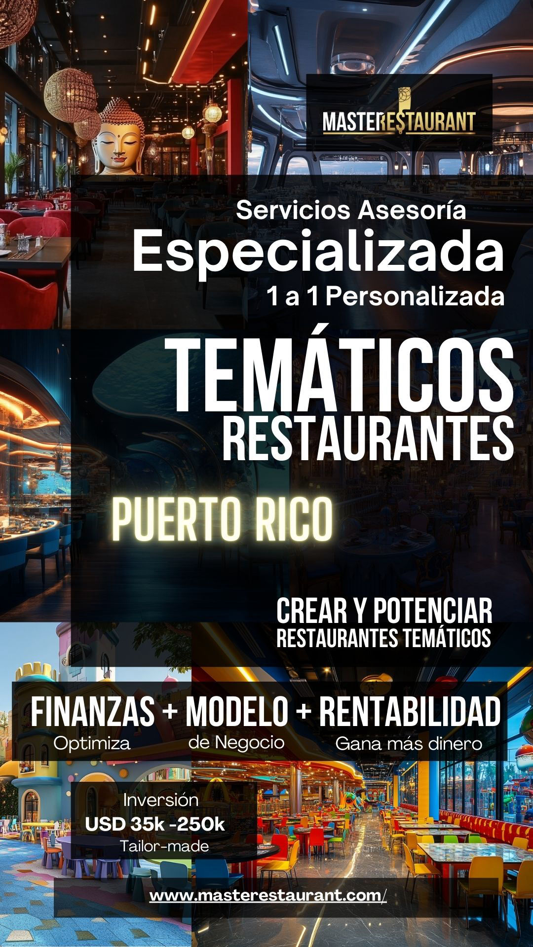 Servicios, entrenamiento, consultoría, bootcamps, asesoría, eventos y acompañamientos privados para restaurantes temáticos en PUERTO RICO