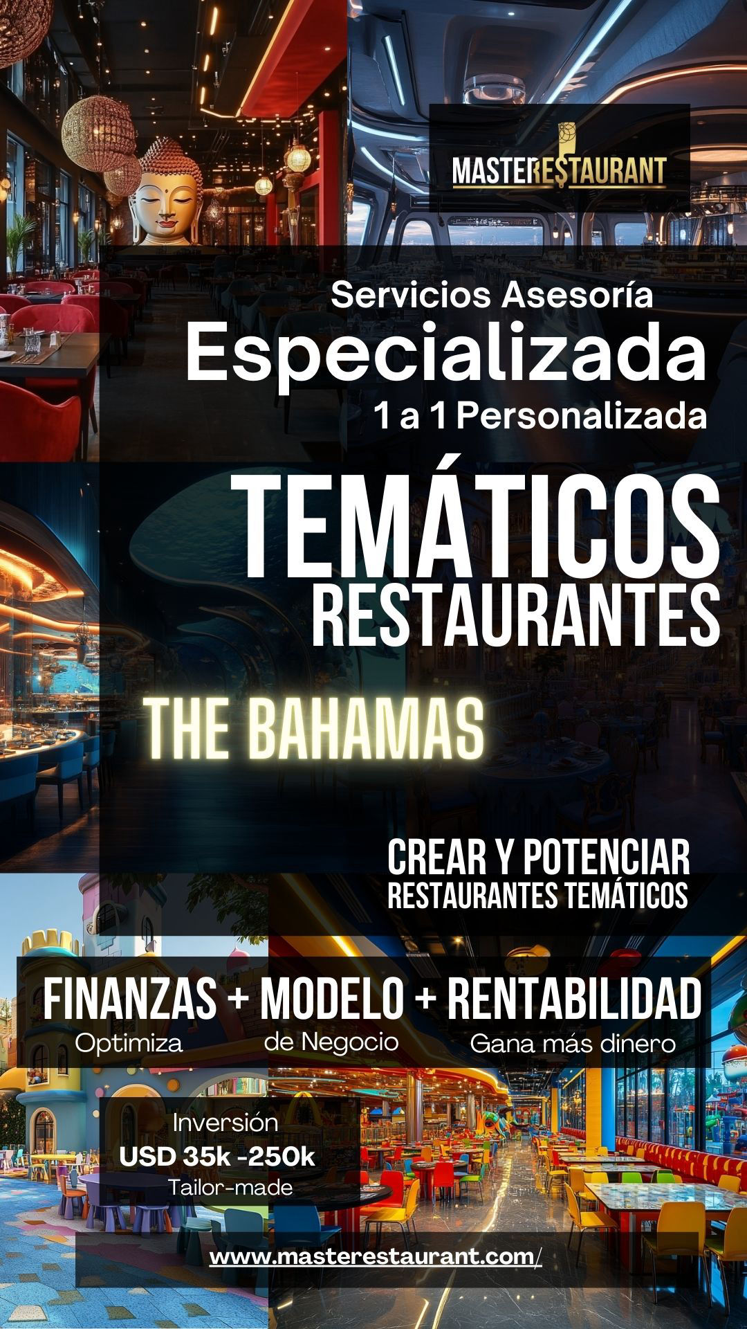 Servicios, entrenamiento, consultoría, bootcamps, asesoría, eventos y acompañamientos privados para restaurantes temáticos en las BAHAMAS