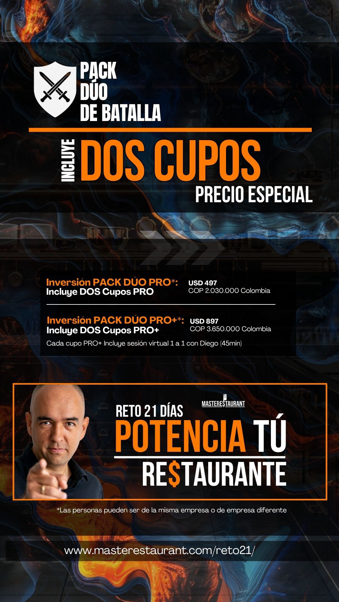 Cupos Reto Reto POTENCIA TU RESTAURANTE EN 21 días MASTERESTAURANT