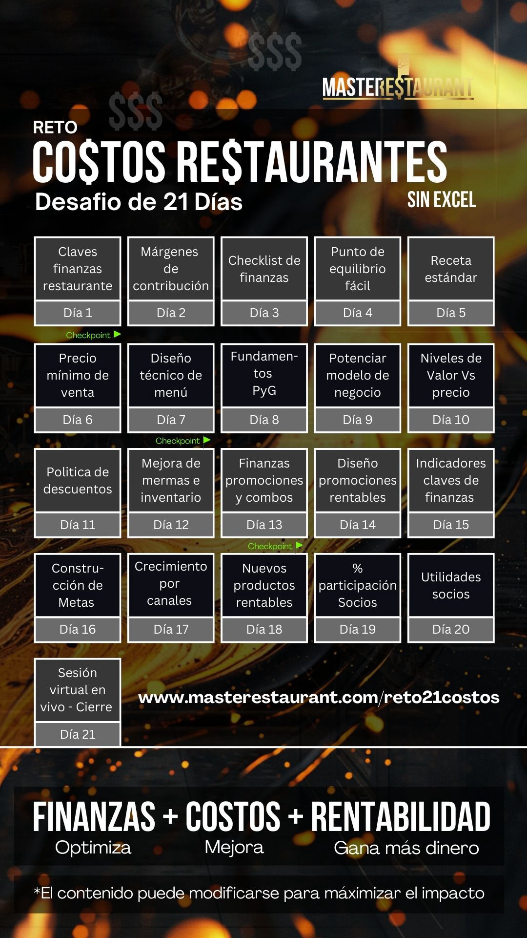 Reto 21 días costos y finanzas restaurantes