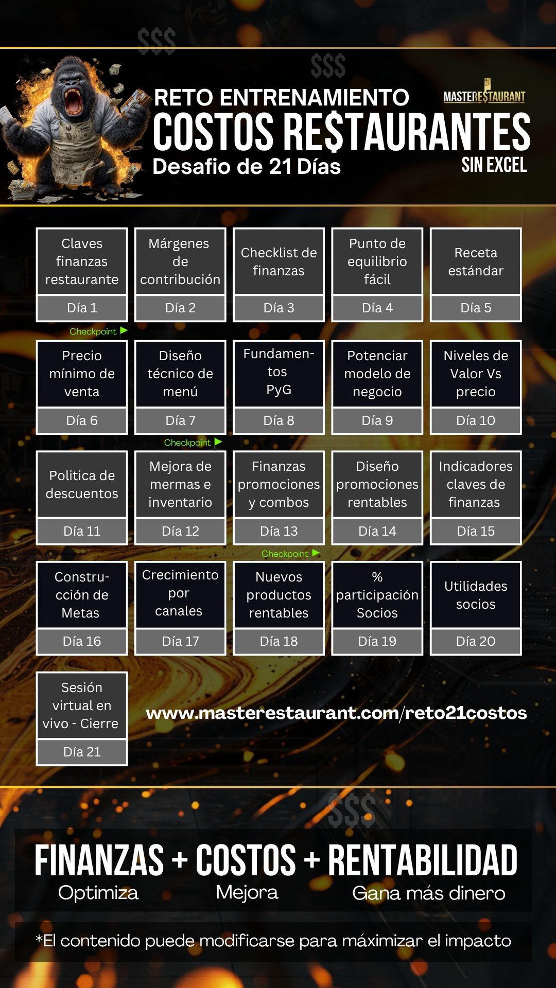 Reto 21 días costos y finanzas restaurantes