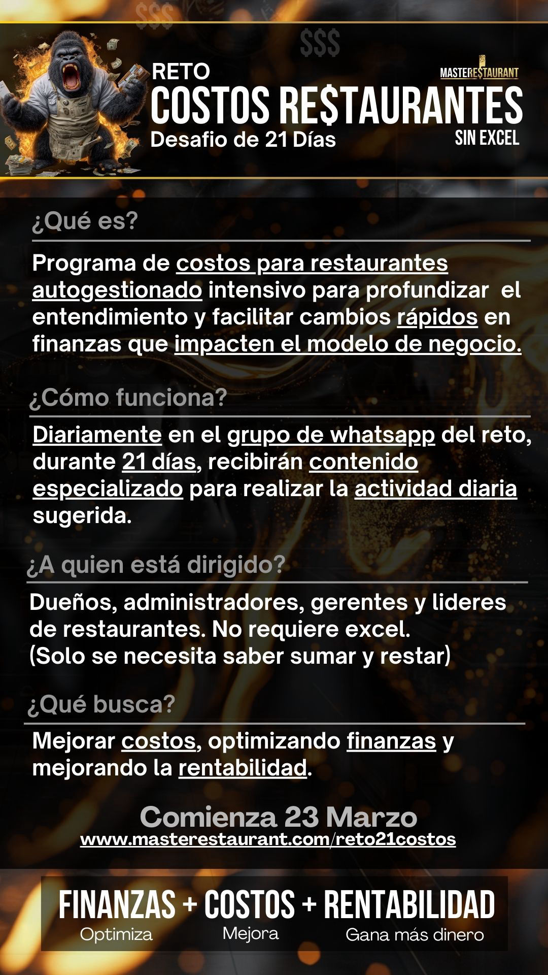 Reto 21 días Costos y Finanzas restaurantes