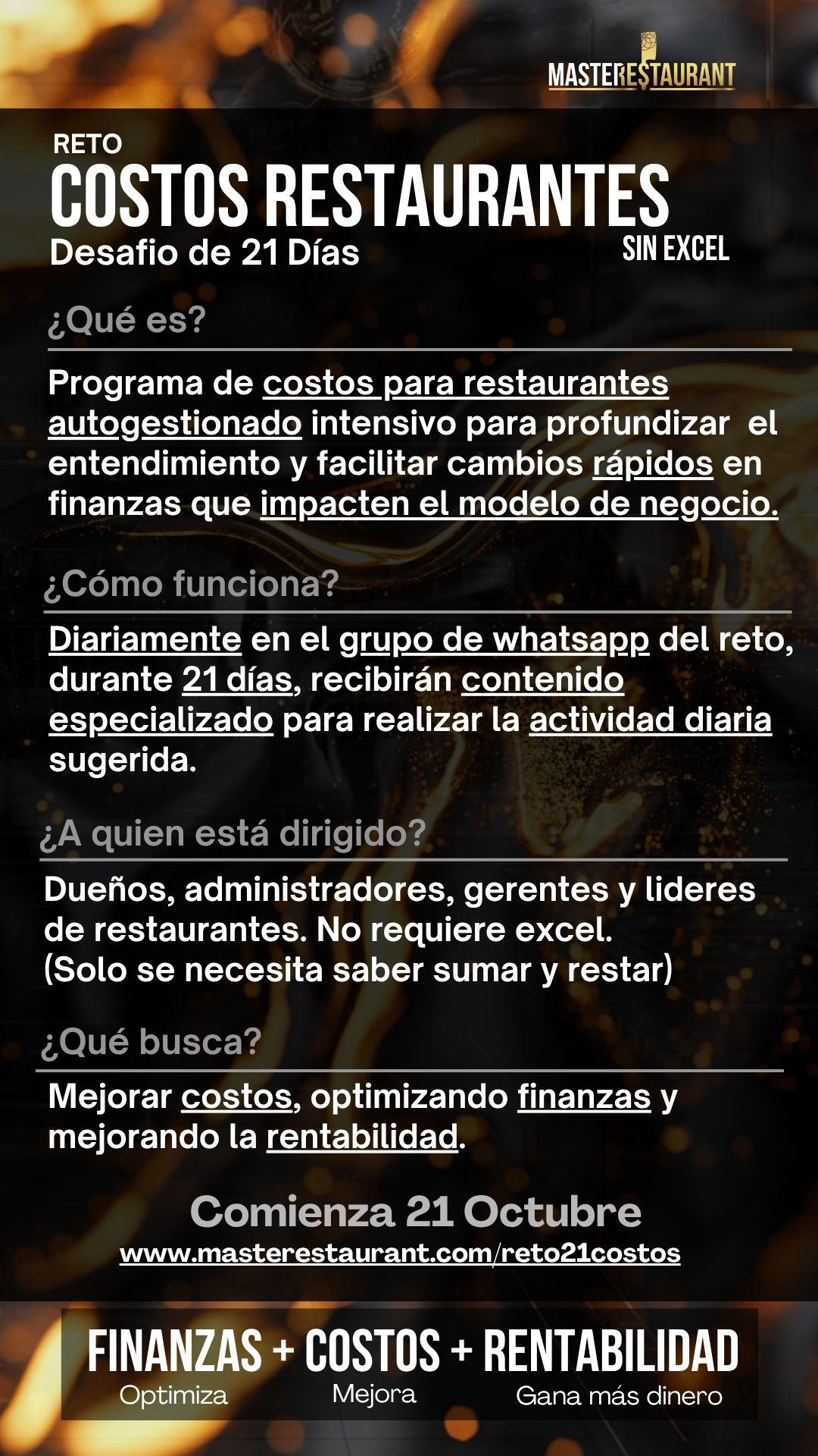 Reto 21 días Costos y Finanzas restaurantes