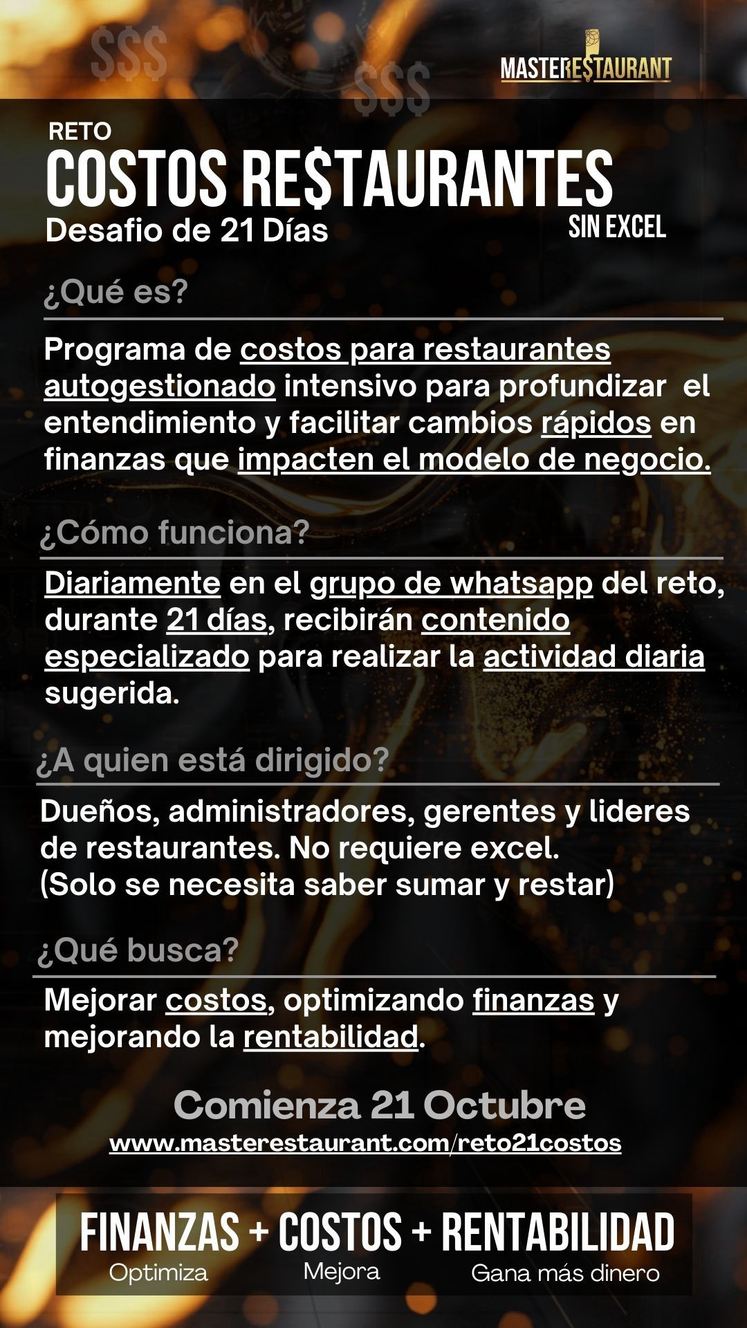 Reto 21 días Costos y Finanzas restaurantes