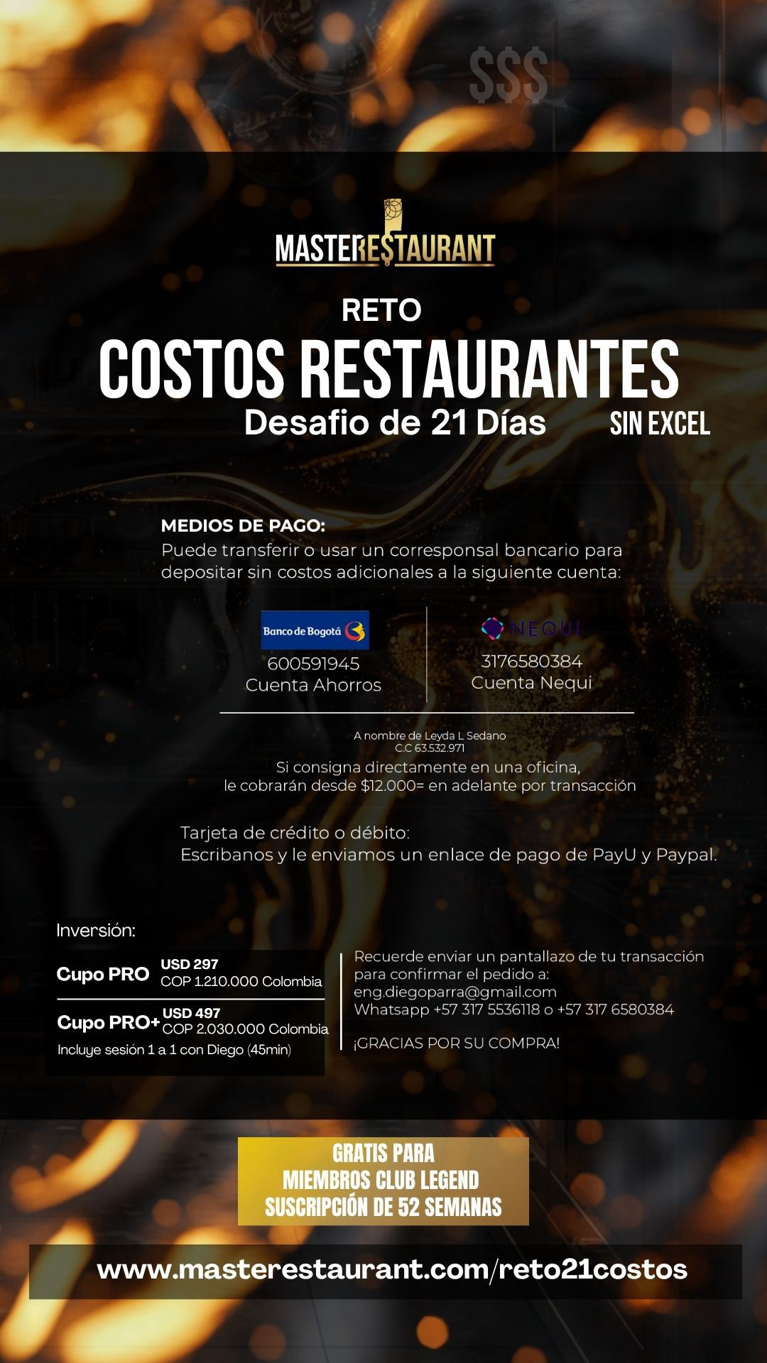 Reto 21 días COSTOS restaurante