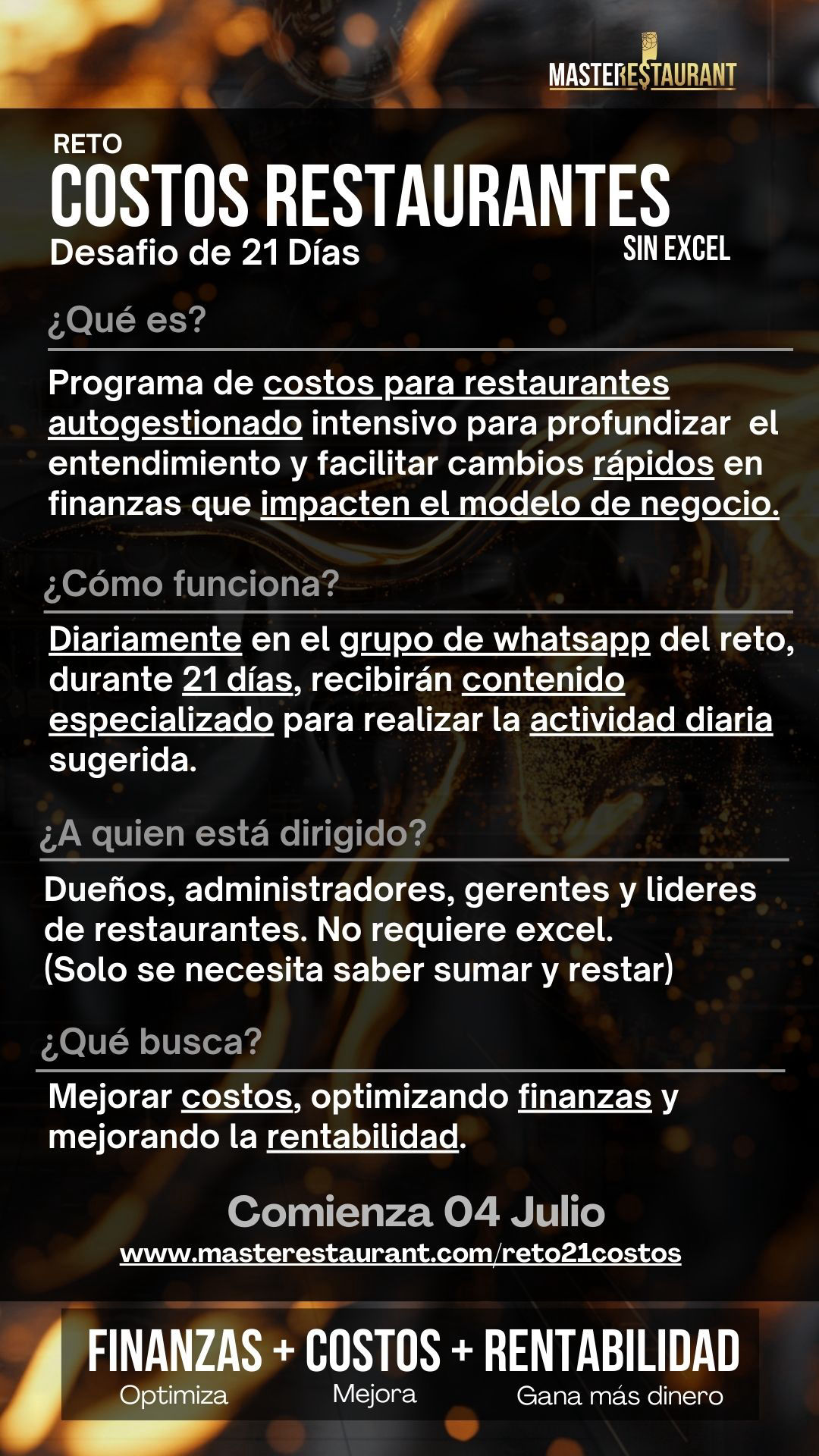 Reto 21 días Costos y Finanzas restaurantes
