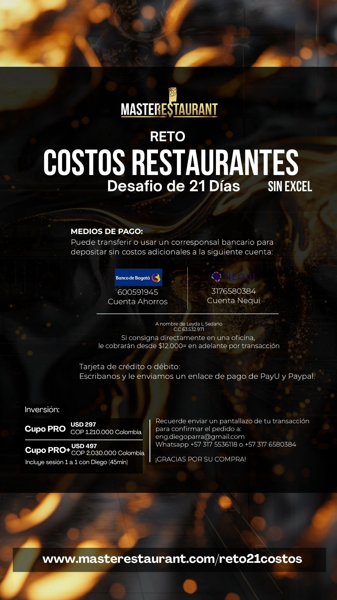 Reto 21 días COSTOS restaurante