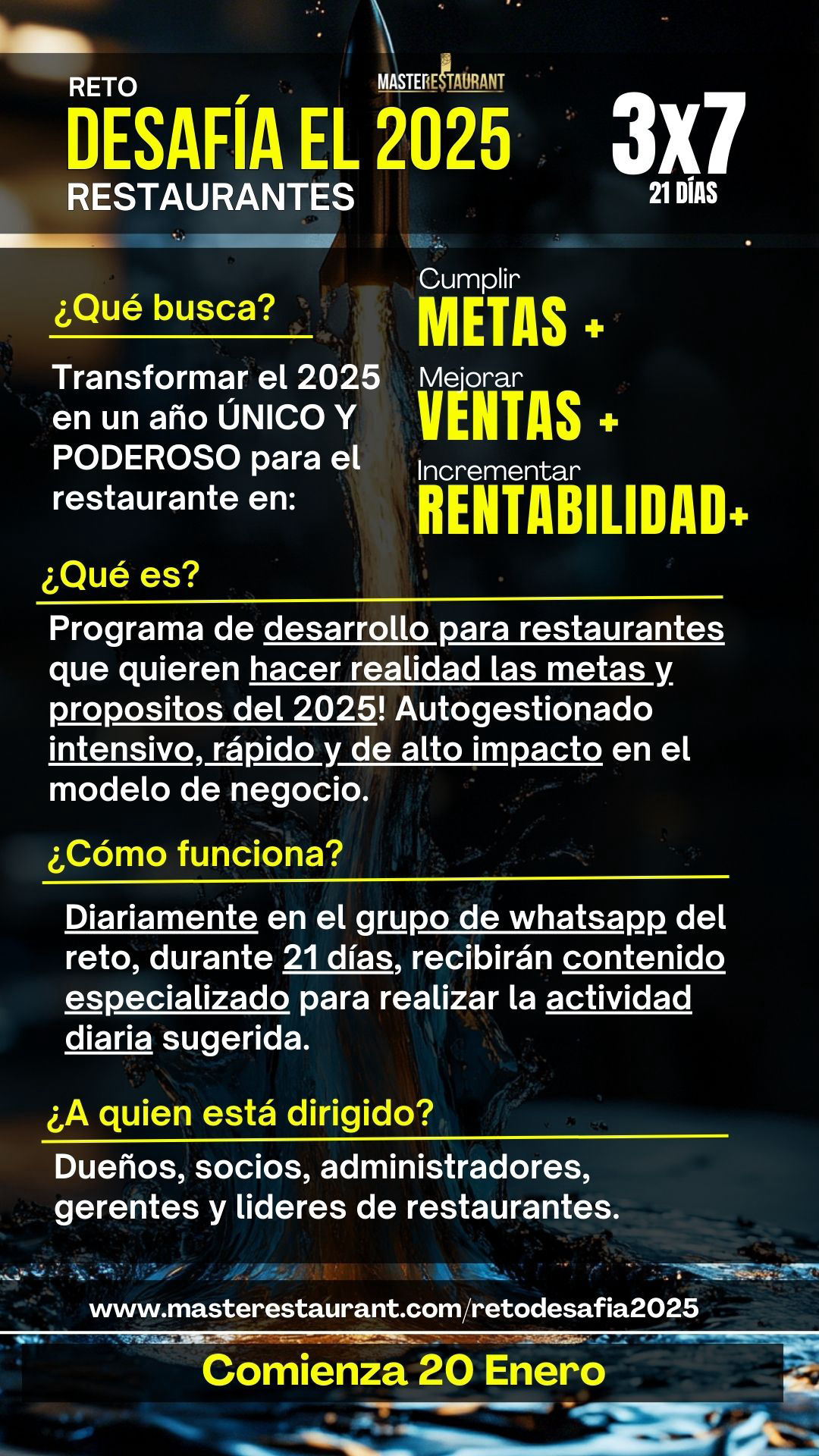 MASTERESTAURANT - Reto DESAFIA EL 2025 y transforma tu restaurante en 21 días