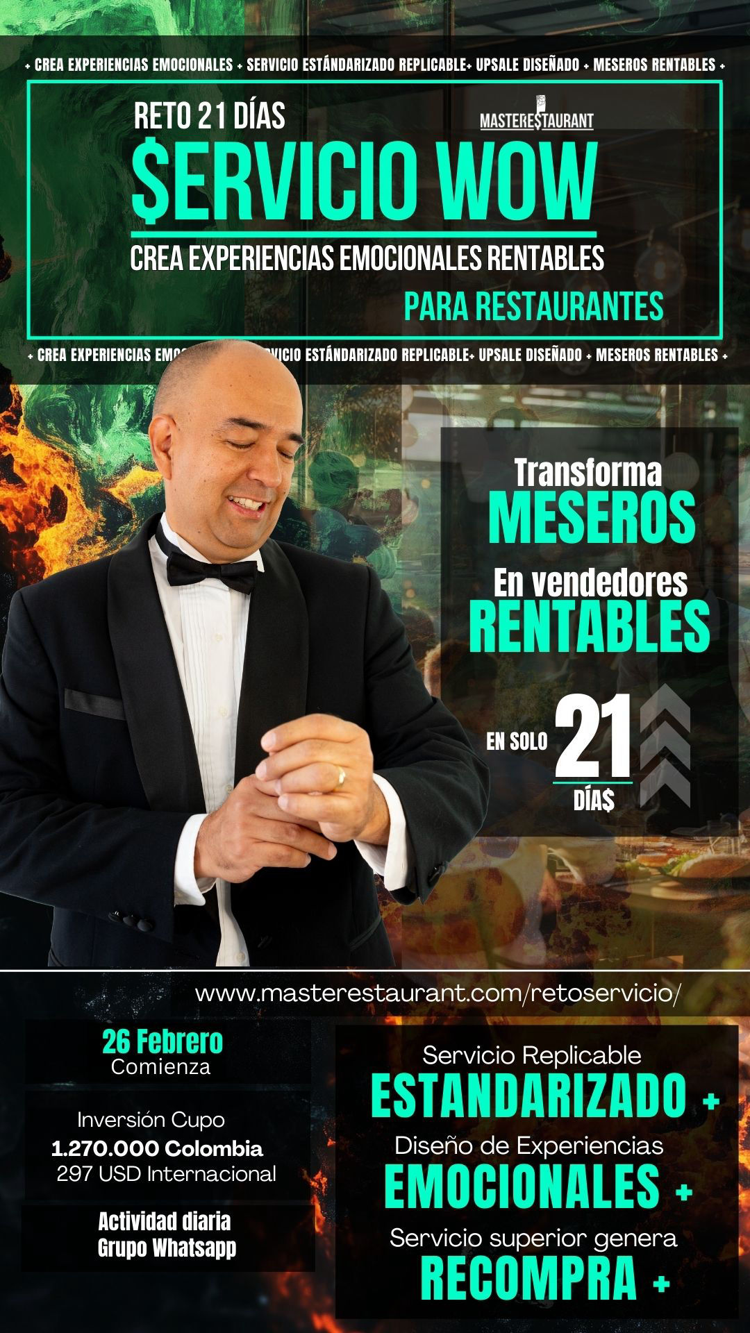 Reto Servicio WOW Restaurantes- Crea Experiencias emocionales para restaurantes en 21 días