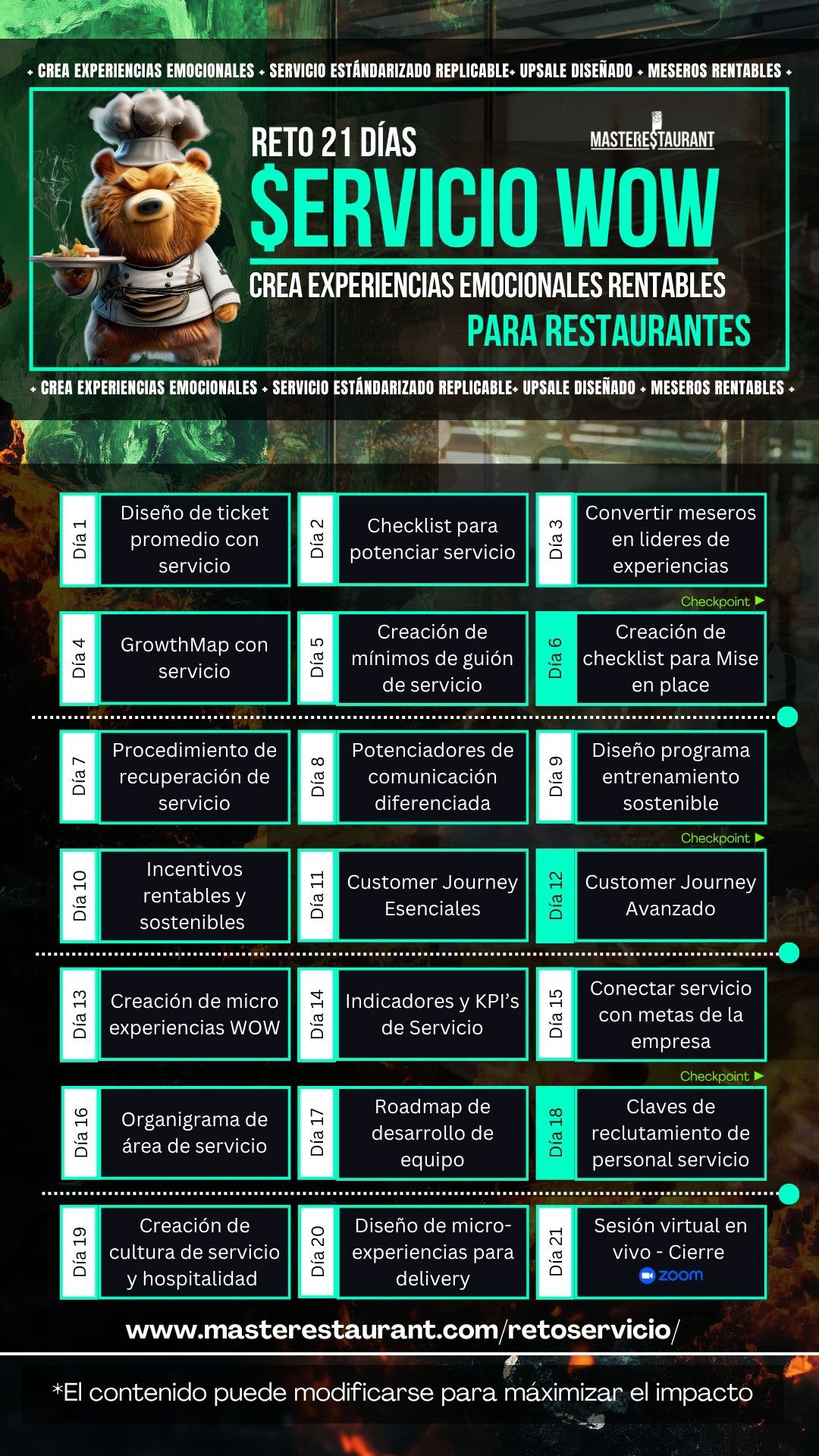 Reto Servicio WOW Restaurantes- Crea Experiencias emocionales para restaurantes en 21 días