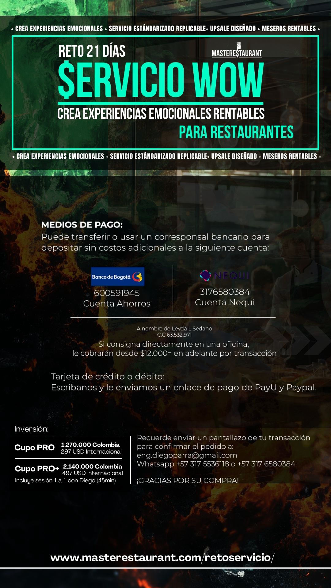 Reto Servicio WOW Restaurantes- Crea Experiencias emocionales para restaurantes en 21 días