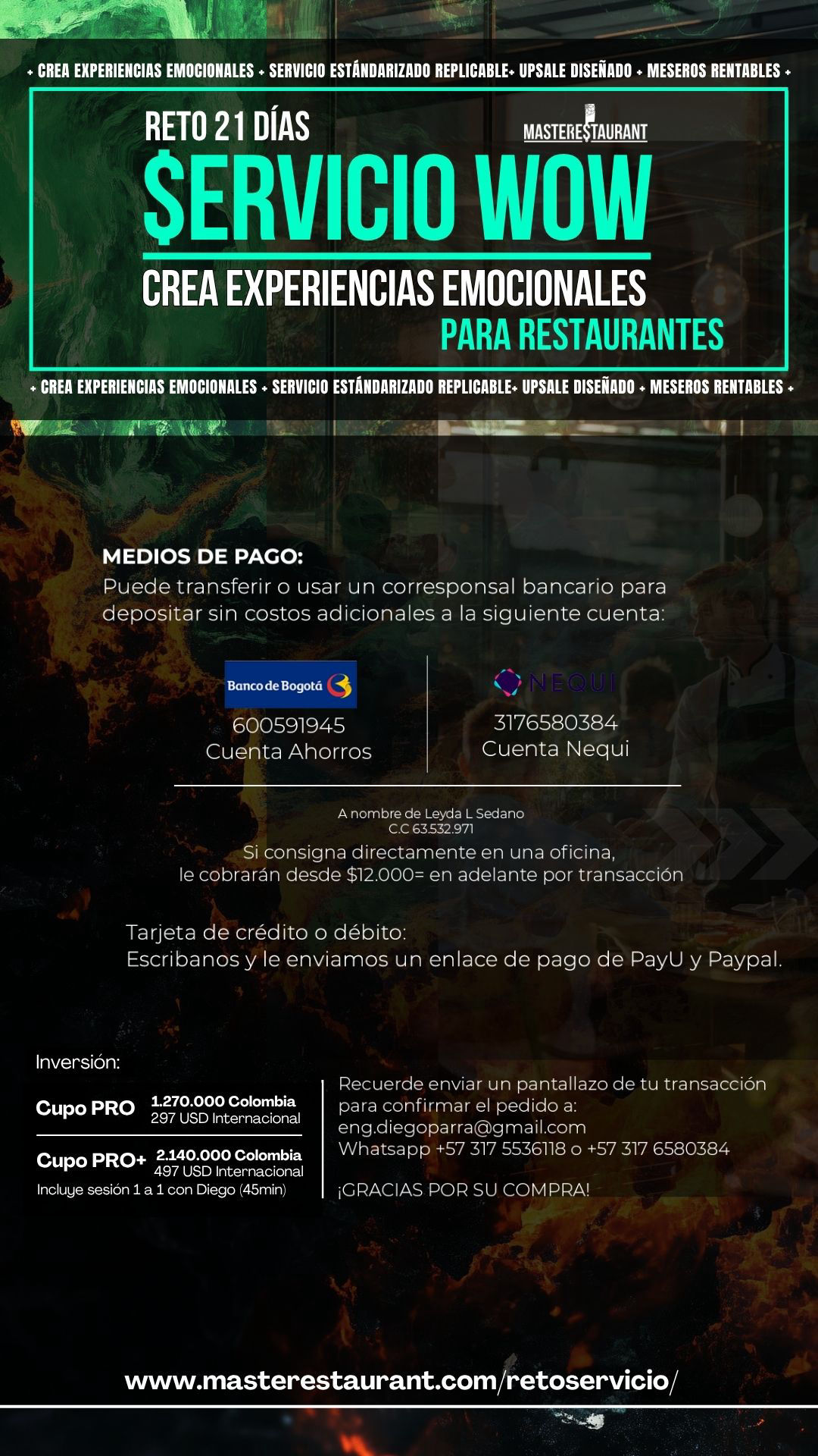 Reto Servicio WOW Restaurantes- Crea Experiencias emocionales para restaurantes en 21 días