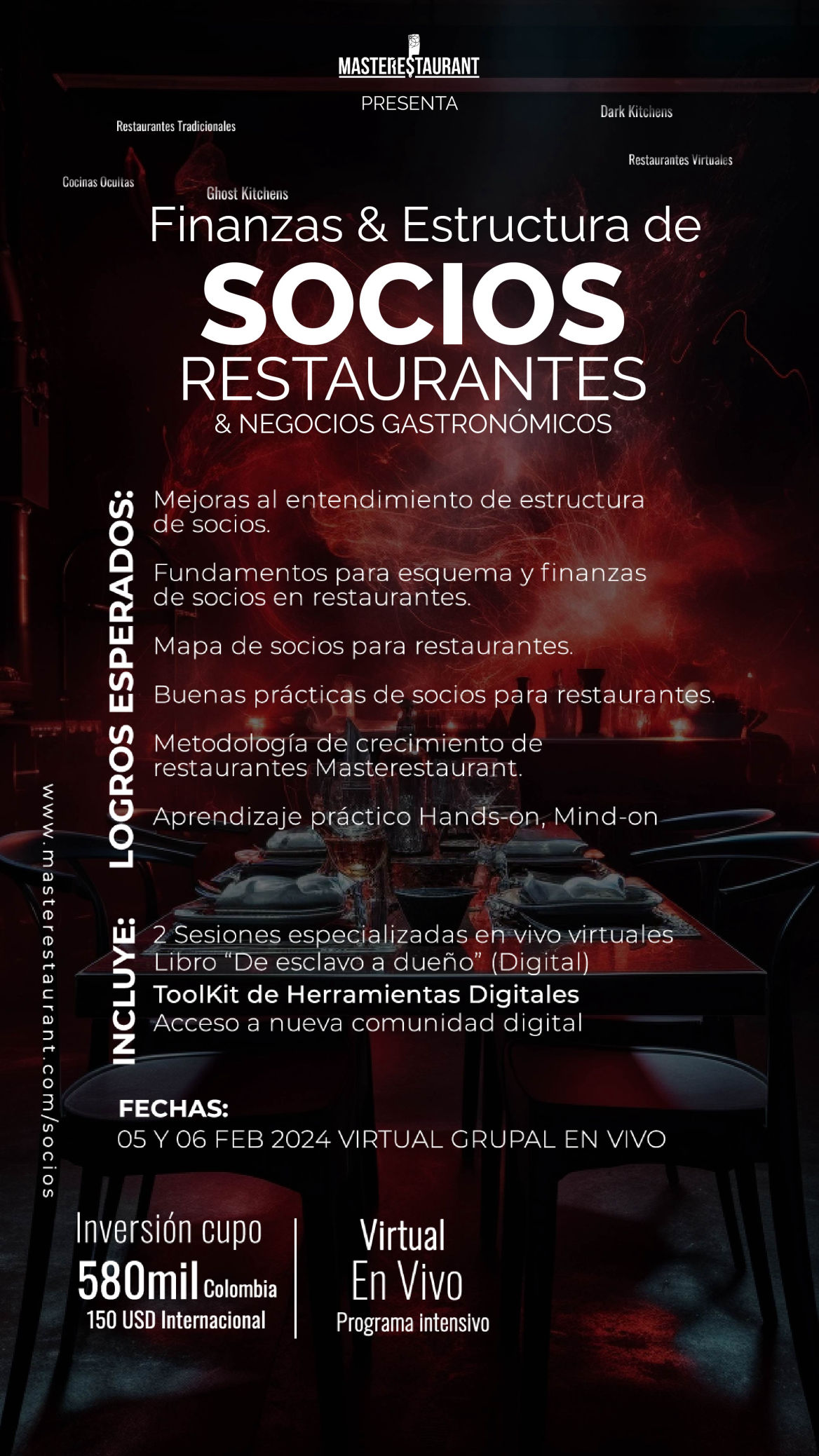 Programa gerencial intensivo de Costos sin Excel para restaurantes, dark kitchens, negocios gastronómicos masterestaurant (master restaurant)
