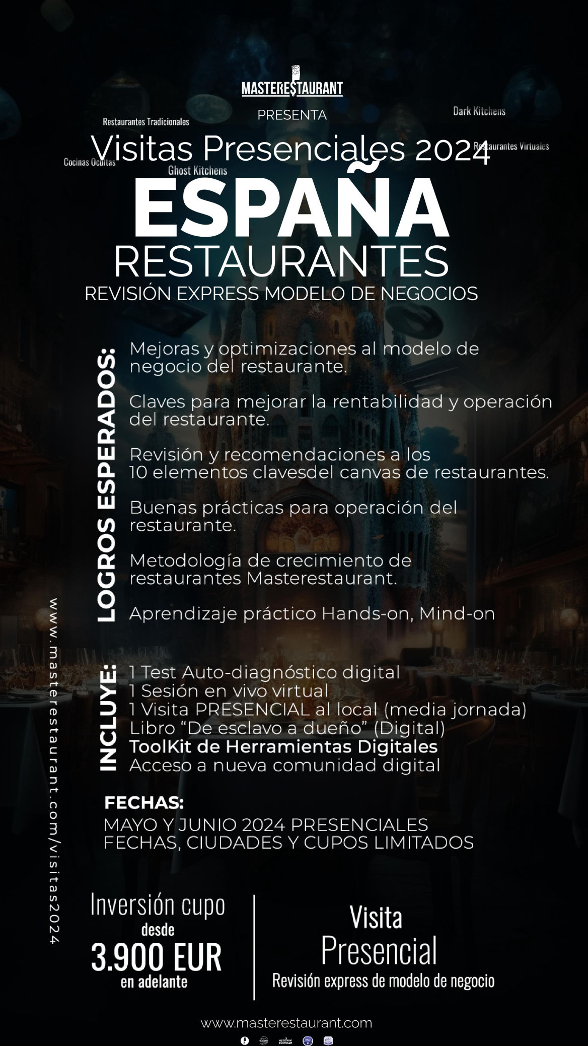 MASTERESTAURANT - Visitas Presenciales Mayo 2024 ESPAÑA y alrededores revisión express para optimización modelo de negocios para Restaurantes y Negocios Gastronómicos MASTERESTAURANT